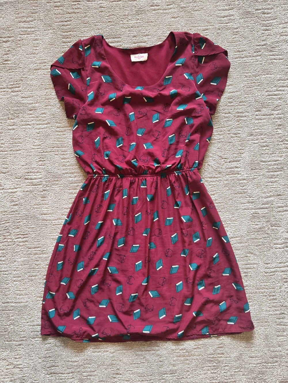 ModCloth Oh My Gosh A Line Book Print Dress Size L - Picture 4 of 10